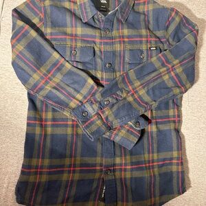 Vans boys M Westminster Blue Plaid Shirt